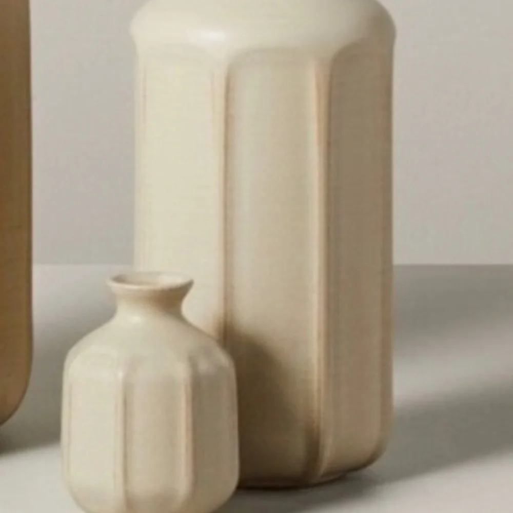 4” Faceted Ceramic Bud Vase in Taupe - Hearth & Hand with Magnolia